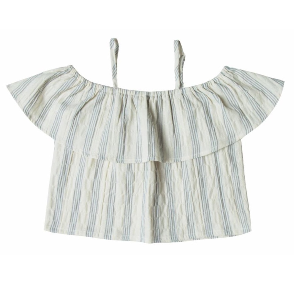 Rylee + Cru Girls Top 8-9 Years Blue Stripe